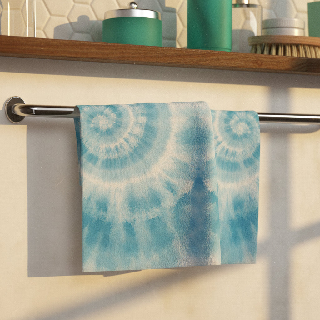 Blue Tie-Dye Face Towel