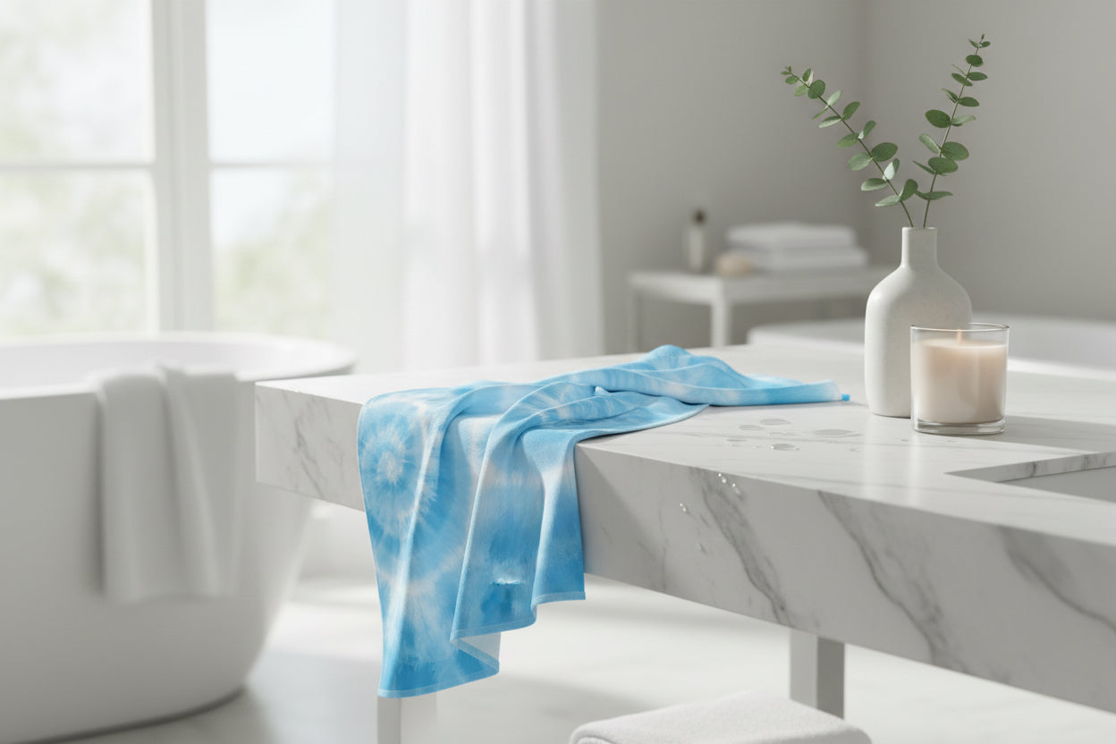 Blue Tie-Dye Towel