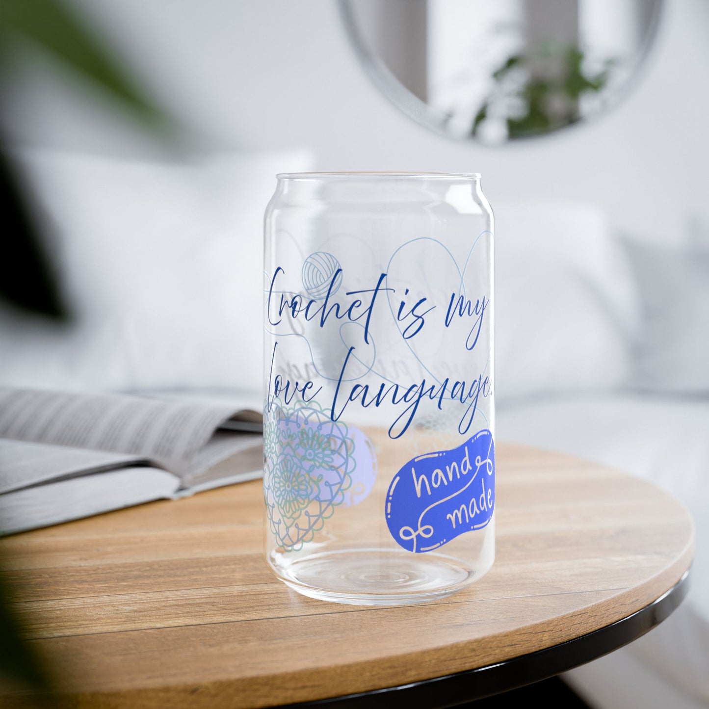 "Crochet Is My Love Language" Sipper Glass