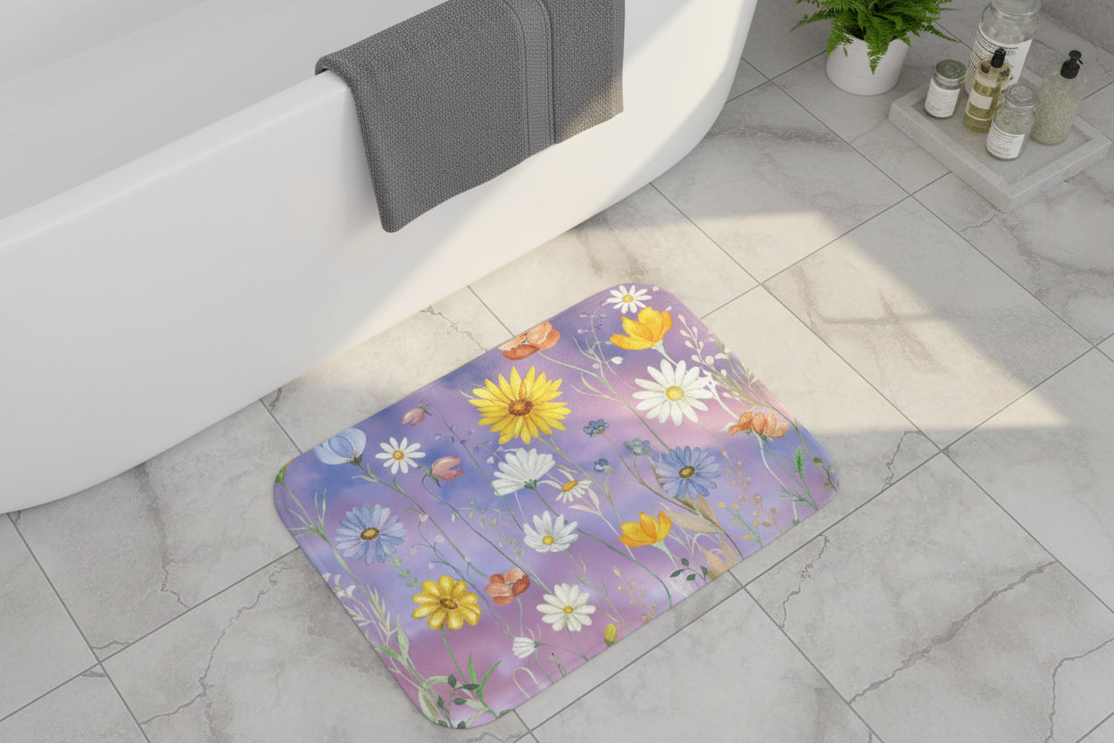Floral Meadow Bath Mat