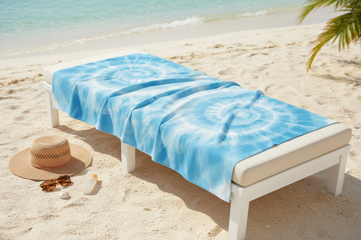 Blue Tie-Dye Beach Towel