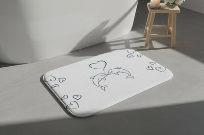 Dolphin Heart Bath Mat