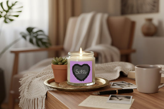 Scented Candle | Sister Heart | Coconut Apricot Wax (4oz or 9oz)