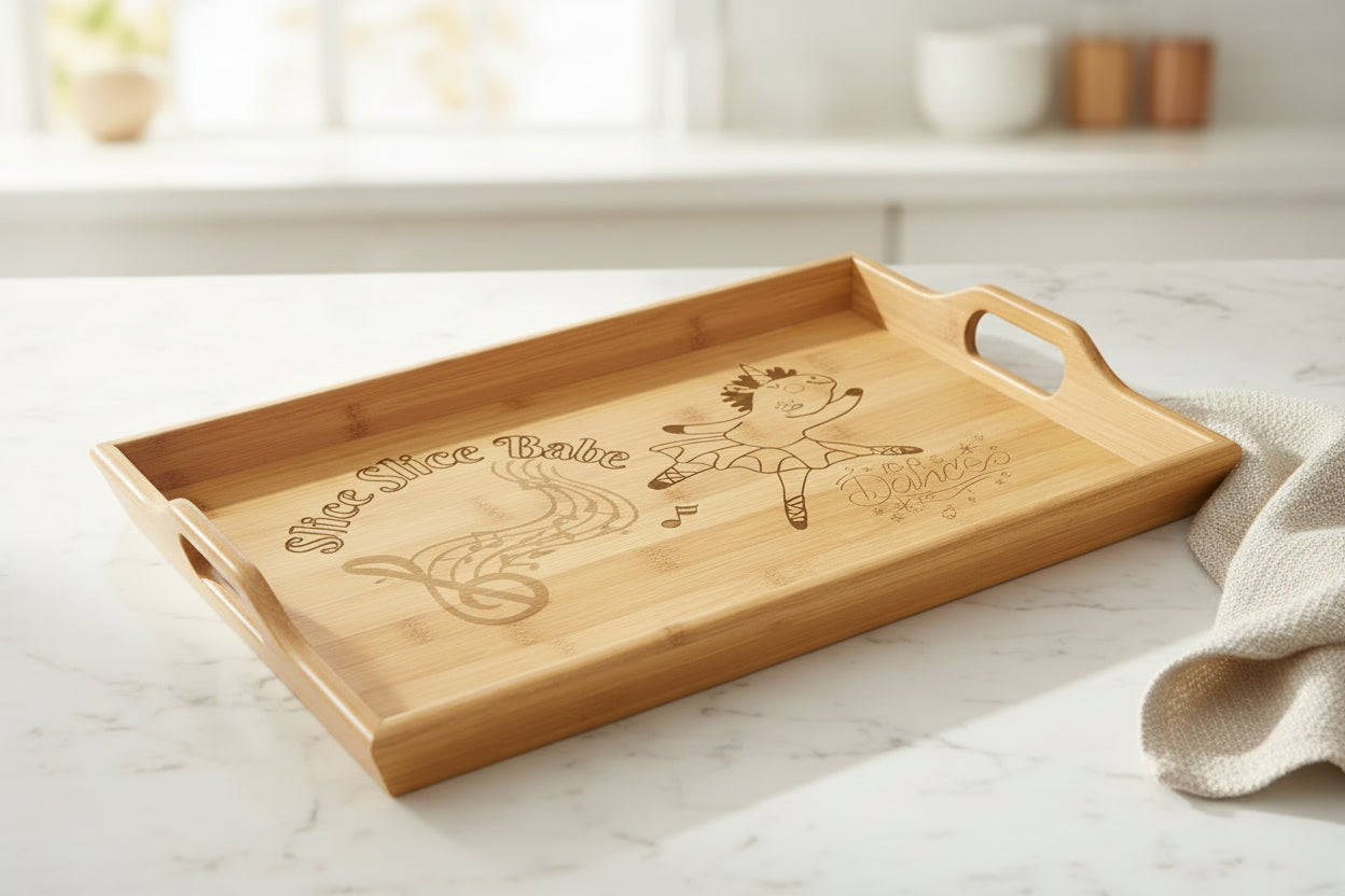 Slice Slice Baby Engraved Bamboo Serving Tray
