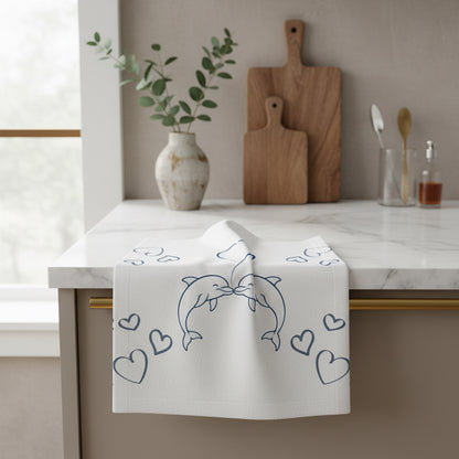 Dolphin Heart Face Towel