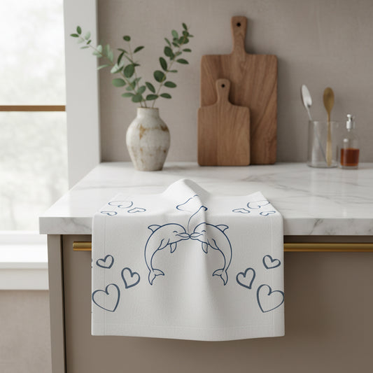 Dolphin Heart Face Towel