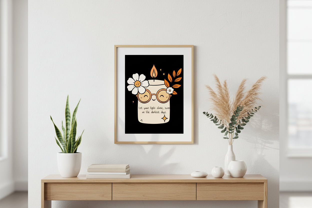 "Let Your Light Shine" Vertical Wall Art Poster