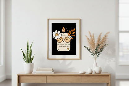 "Let Your Light Shine" Vertical Wall Art Poster