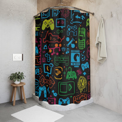 Gaming Icons Shower Curtain