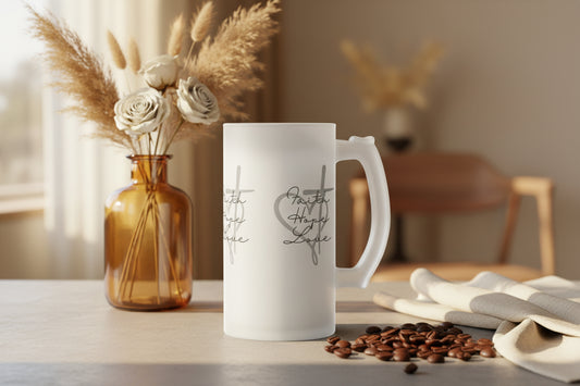 Faith, Hope, Love Frosted Mug