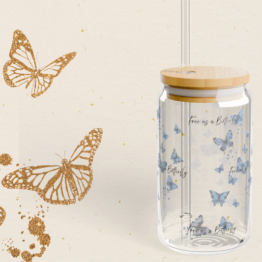 "Free as a Butterfly" Sipper Glass