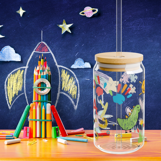 Colourful Playtime Rocket & Animal Sipper Glass
