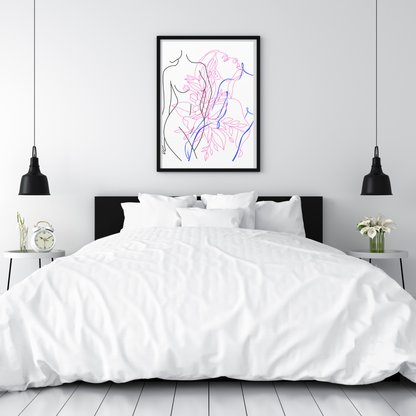 Minimalist Line Female Figures Canvas Wall Art