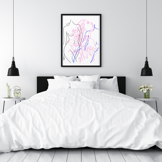 Minimalist Line Female Figures Canvas Wall Art