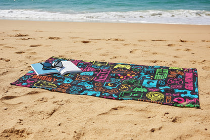 Gamer Icons Beach Towel