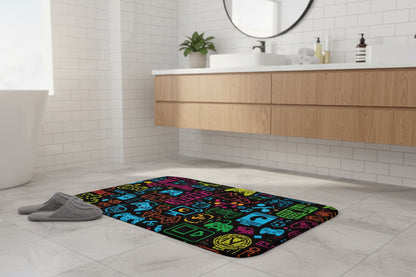 Gamer Icons Bath Mat