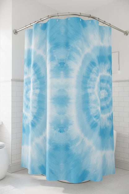 Blue Tie-Dye Shower Curtain