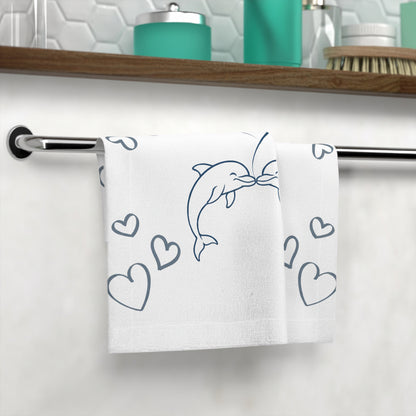 Dolphin Heart Face Towel