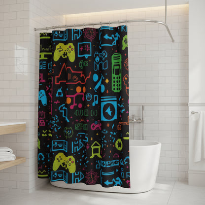 Gaming Icons Shower Curtain