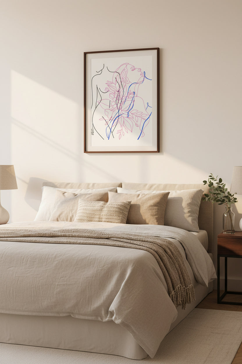 Minimalist Line Female Figures Canvas Wall Art