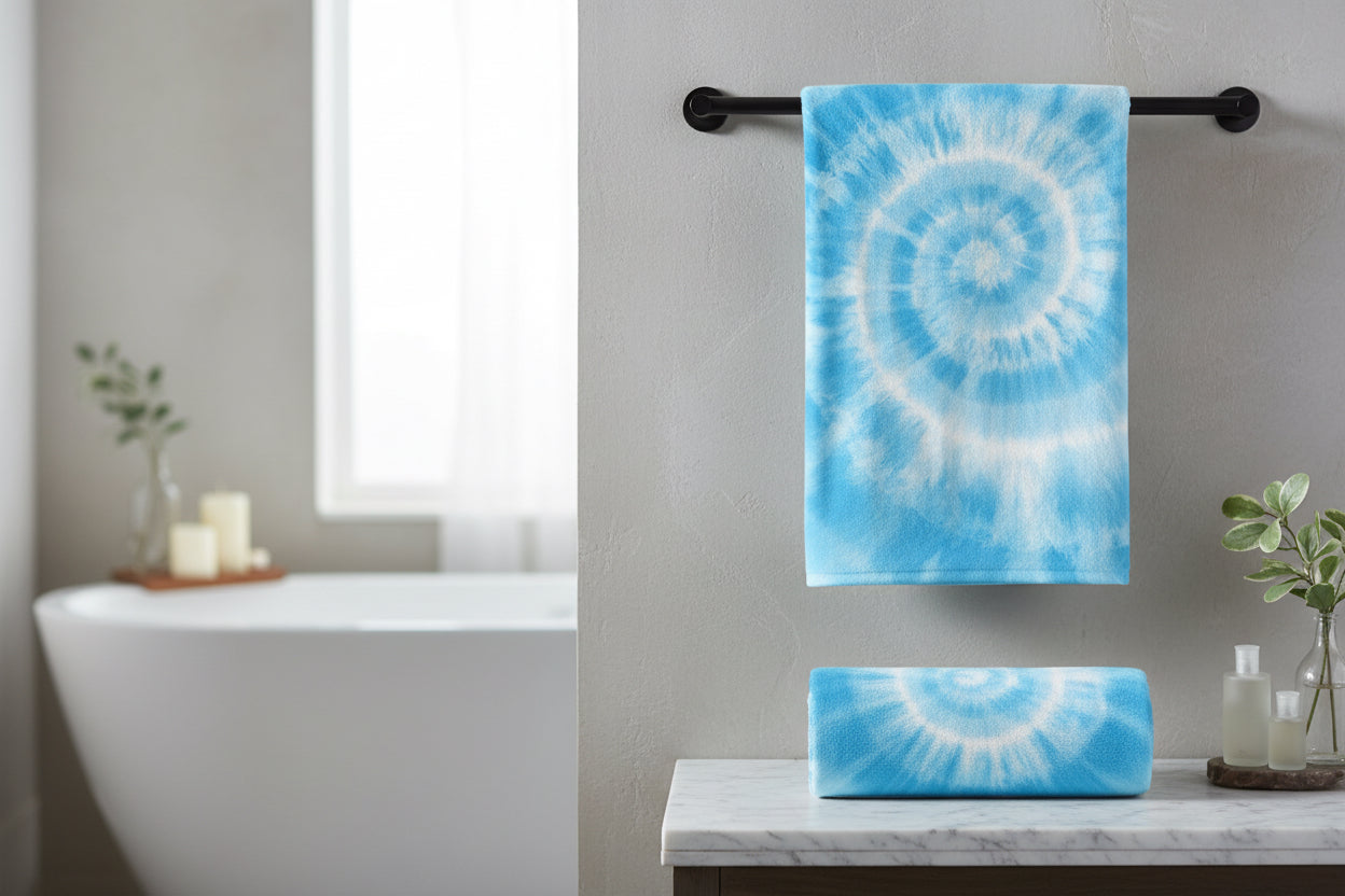 Blue Tie-Dye Beach Towel