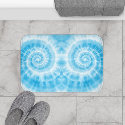 Blue Tie-Dye Bath Mat