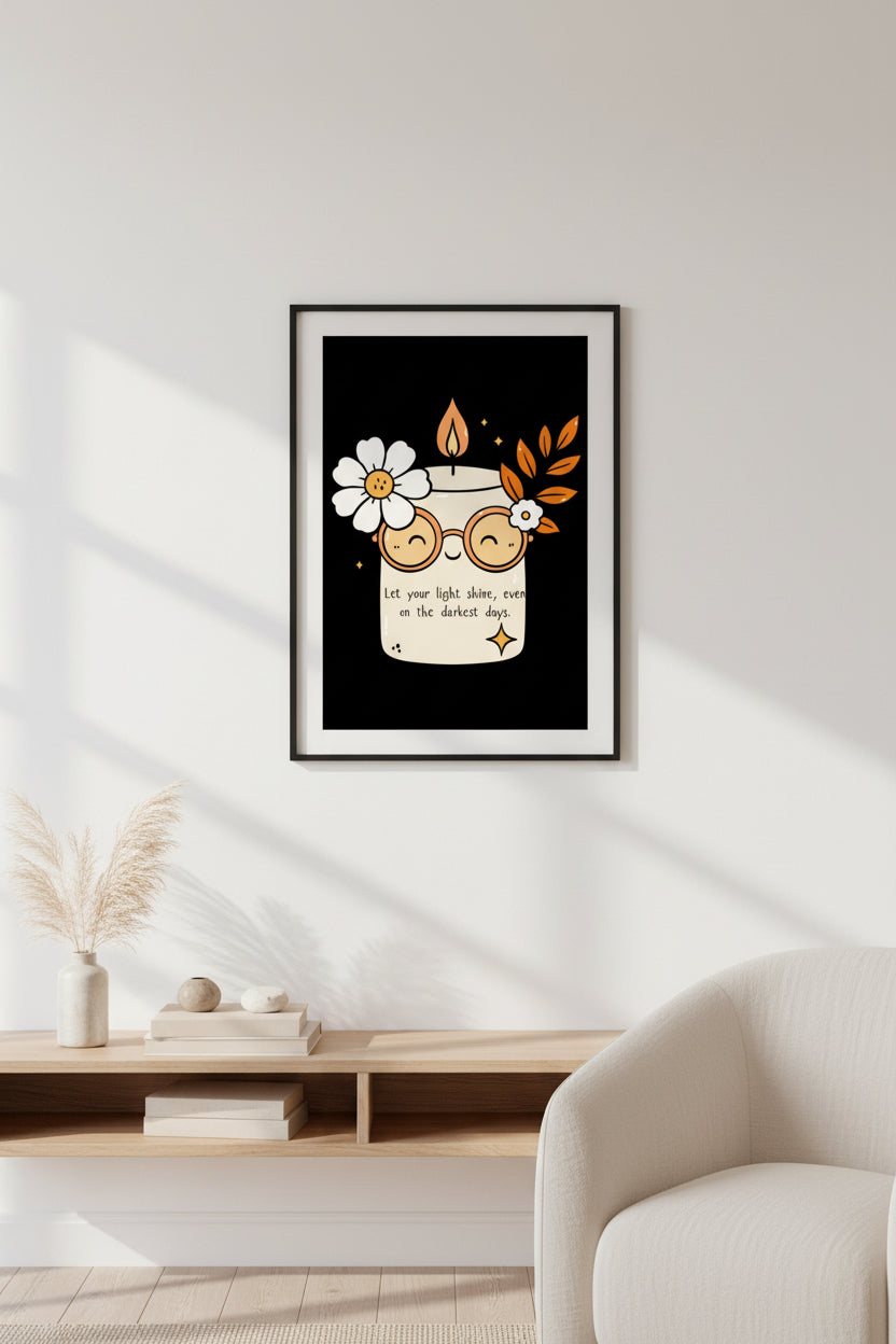 "Let Your Light Shine" Vertical Wall Art Poster