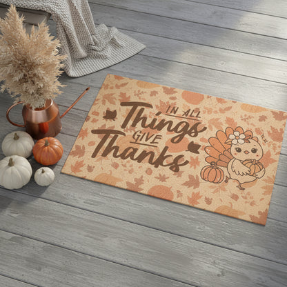"In All Things Give Thanks" Doormat