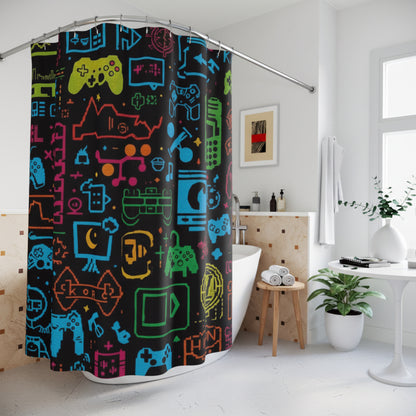 Gaming Icons Shower Curtain