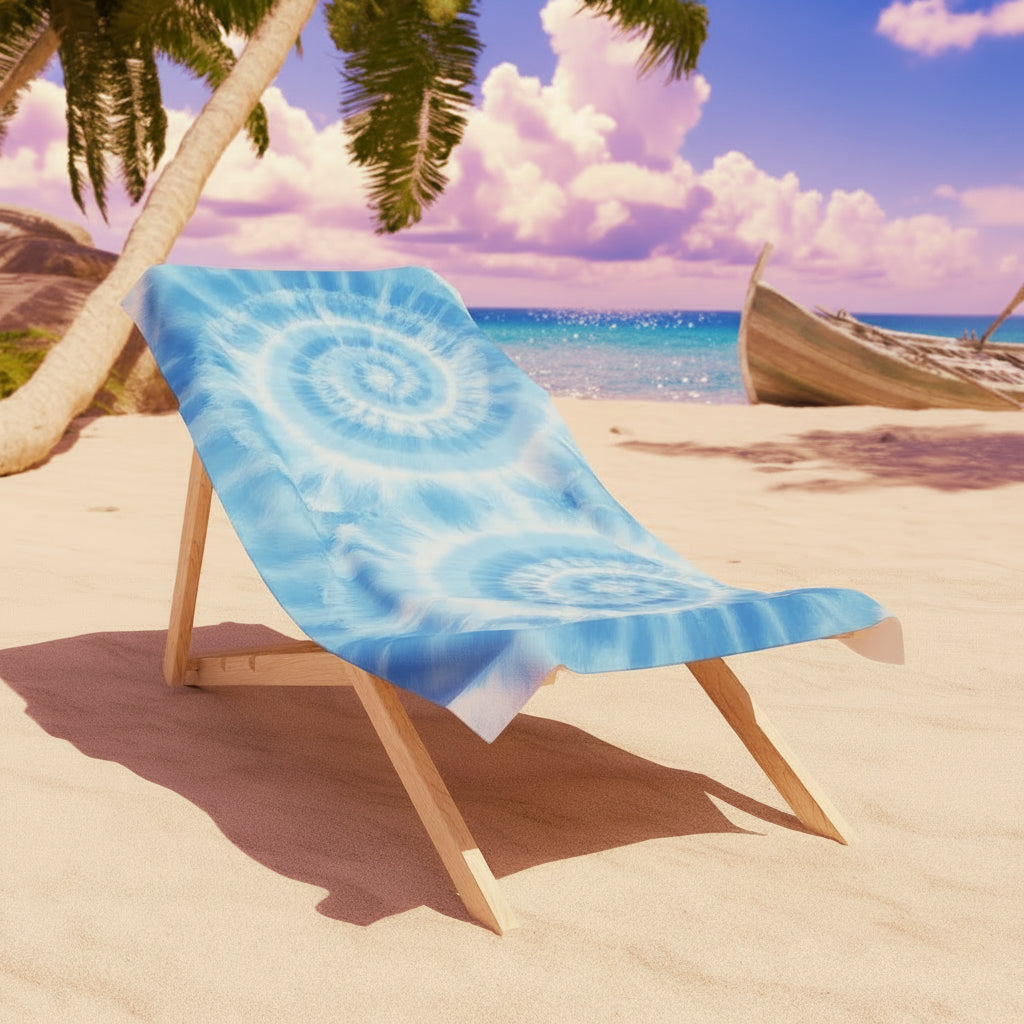 Blue Tie-Dye Beach Towel