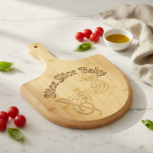 Custom Bamboo Pizza Board with Engraved Design — Perfect for Parties & Gifts