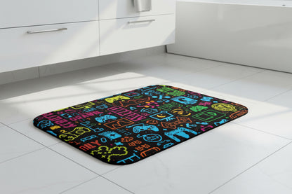 Gamer Icons Bath Mat