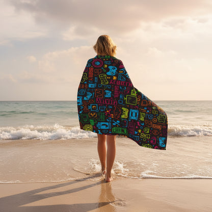 Gamer Icons Beach Towel